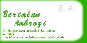 bertalan ambrozi business card